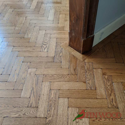 Parquet Herringbone wood flooring with border by Fin Wood Ltd London #CraftedForLife #CraftedForLife