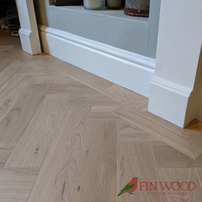 Parquet Herringbone wood flooring with border by Fin Wood Ltd London #CraftedForLife #CraftedForLife