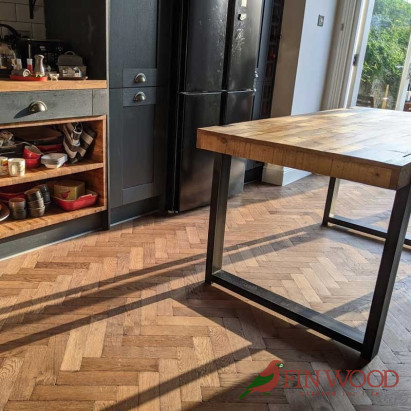 Herringbone parquet flooring by Fin Wood Ltd. London #CraftedForLife #CraftedForLife