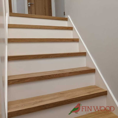 Stair Cladding - Modern look with painted risers by Fin Wood Ltd. London #CraftedForLife #CraftedForLife Stair Cladding - Modern look with painted risers by Fin Wood Ltd. London #CraftedForLife #CraftedForLife