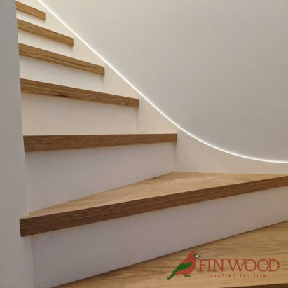 Stair Cladding - Modern look with painted risers by Fin Wood Ltd. London #CraftedForLife #CraftedForLife Stair Cladding - Modern look with painted risers by Fin Wood Ltd. London #CraftedForLife #CraftedForLife