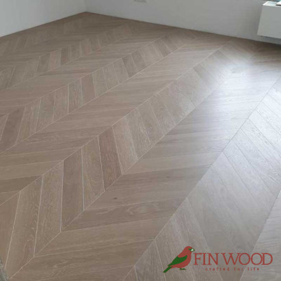 Oak Chevron Natural Lacquered Silver White 15x90x450mm #CraftedForLife #CraftedForLife