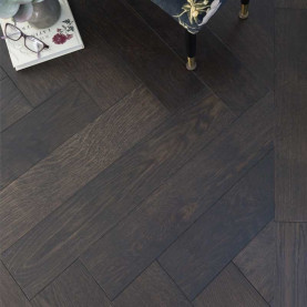Oak Herringbone Natural Lacquered Jacobean 15x120x600mm #CraftedForLife