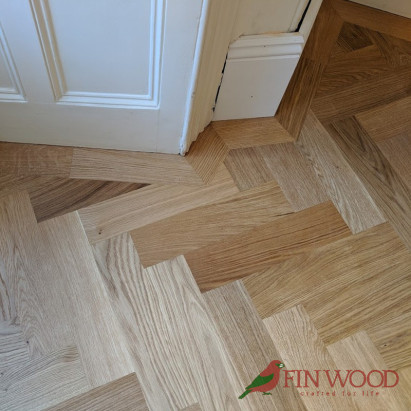 Oak Herringbone Premier Unsealed Natural 19x100x400mm #CraftedForLife #CraftedForLife