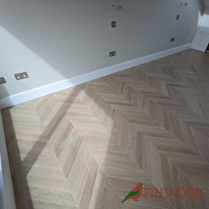 Oak Chevron Natural Lacquered Silver White 15x90x450mm #CraftedForLife #CraftedForLife
