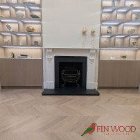 Oak Chevron Natural Lacquered Silver White 15x90x450mm #CraftedForLife