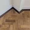 Herringbone flooring with border and tramline #CraftedForLife