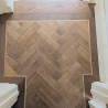 Herringbone flooring with border and tramline #CraftedForLife