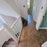 Herringbone flooring with border and tramline #CraftedForLife