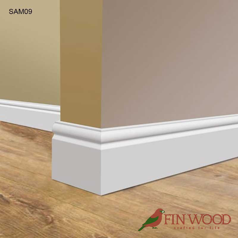thumbnail image 2 of Unique Skirting White Primed MDF Torus Skirting Board – 94mm X 18mm X 2700mm 2 of 4