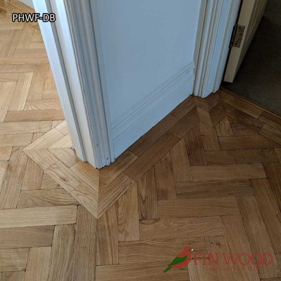 Parquet Herringbone wood flooring with double border by Fin Wood Ltd London #CraftedForLife #CraftedForLife