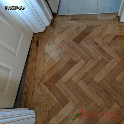 Parquet Herringbone wood flooring with double border by Fin Wood Ltd London #CraftedForLife #CraftedForLife
