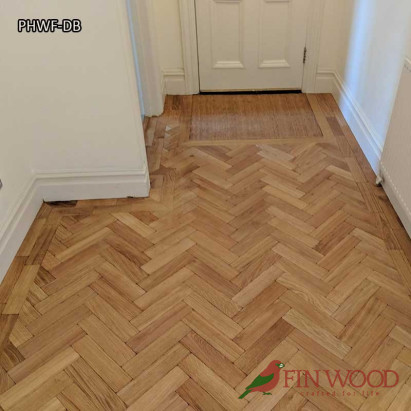Parquet Herringbone wood flooring with double border by Fin Wood Ltd London #CraftedForLife #CraftedForLife