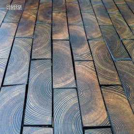 End Grain - Rectangular end grain flooring fitting hand bevelled natural #CraftedForLife