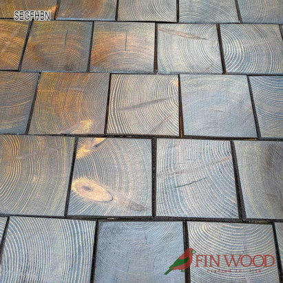 End Grain - Square end grain flooring fitting hand bevelled natural #CraftedForLife