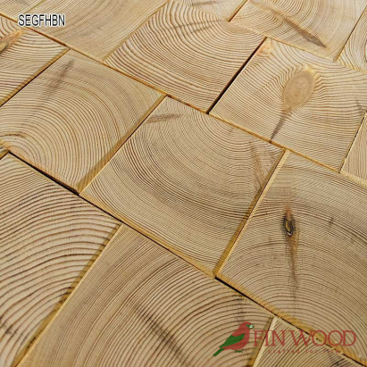 End Grain - Square end grain flooring fitting hand bevelled natural #CraftedForLife