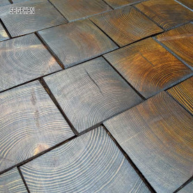 End Grain - Square end grain flooring fitting hand bevelled natural #CraftedForLife
