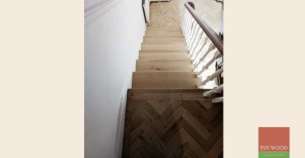 Hall revamped with parquet and Stair cladding #CraftedForLife