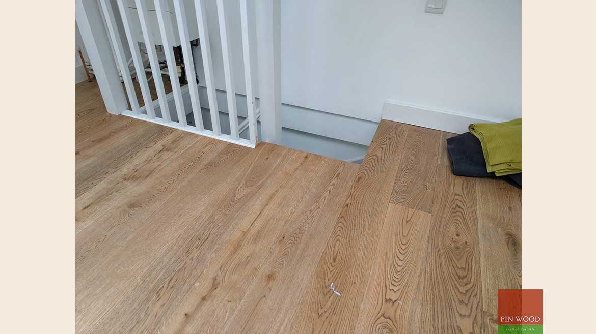 Wood floor transition to stairs - by Fin Wood Ltd #CraftedForLife